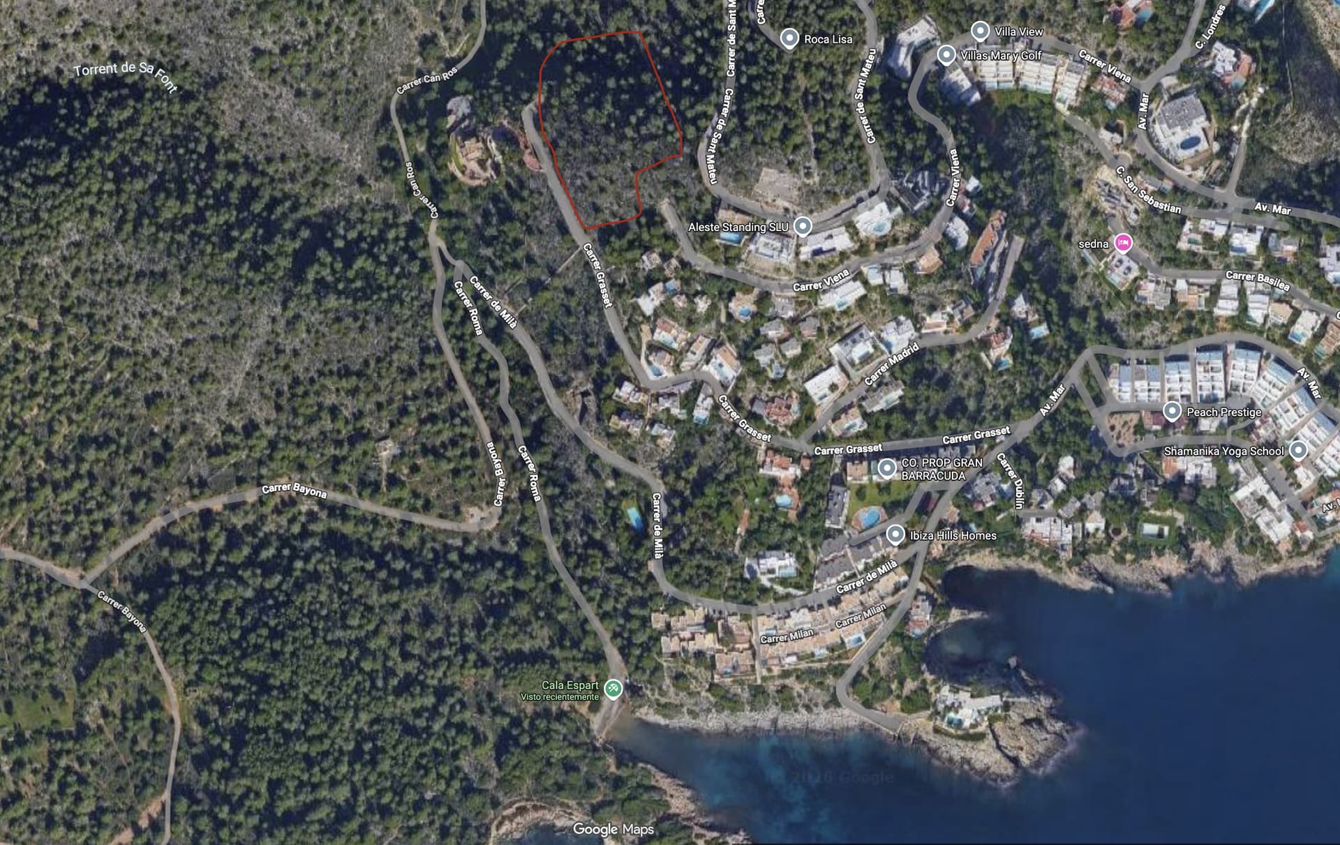 TERRENO 9.000M2 con 1.600M2 URBANOS CON PROYECTO VISTA MAR, Roca Llisa , Ibiza — Terreno, Roca Llisa · Santa Eulària des Riu, Ibiza
